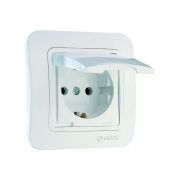 Розетка 1-м СП Lillium 16А IP20 без заземл. с крышкой бел./бел. Makel 70029