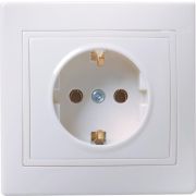 Розетка 1-м СП Кварта РС10-3-КБ 16А IP20 с заземл. без защ. шторок бел. GENERICA ERK14-K01-16-DM