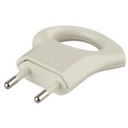 Вилка V1 6А без заземл. с кольцом непрямой ввод (10/200/9600) бел. ЭРА Б0019182