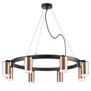 LR0183080 Люстра RULLO 8х50W GU10 ЧЕРНЫЙ/МЕДЬ (571018+214430-8+202430-8)