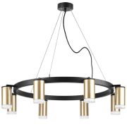 LR0184080 Люстра RULLO 8х50W GU10 ЧЕРНЫЙ/ЗОЛОТО (571018+214440-8+202430-8)