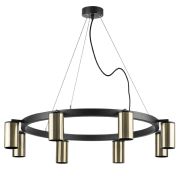 LR018318 Люстра RULLO 8х50W GU10 ЧЕРНЫЙ/БРОНЗА (571018+214431-8)