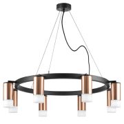 LR0183081 Люстра RULLO 8х50W GU10 ЧЕРНЫЙ/МЕДЬ (571018+214430-8+202431-8)