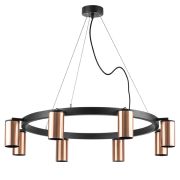 LR018308 Люстра RULLO 8х50W GU10 ЧЕРНЫЙ/МЕДЬ (571018+214430-8)