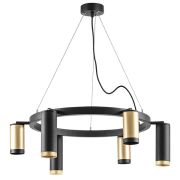 LR01640387370 Люстра RULLO 6х50W GU10 ЧЕРНЫЙ/ЗОЛОТО (571016+214440-3+214487-3+203437-3+203440-3)