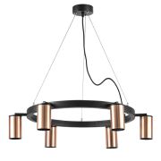 LR016306 Люстра RULLO 6х50W GU10 ЧЕРНЫЙ/МЕДЬ (571016+214430-6)