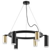 LR0164038730 Люстра RULLO 6х50W GU10 ЧЕРНЫЙ/ЗОЛОТО (571016+214440-3+214487-3+202430-6)