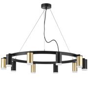 LR0204053750 Люстра RULLO 10х50W GU10 ЧЕРНЫЙ/ЗОЛОТО (571020+214440-5+214437-5+202430-10)