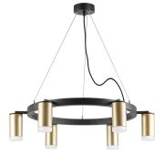LR0164060 Люстра RULLO 6х50W GU10 ЧЕРНЫЙ/ЗОЛОТО (571016+214440-6+202430-6)