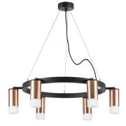 LR0163061 Люстра RULLO 6х50W GU10 ЧЕРНЫЙ/МЕДЬ (571016+214430-6+202431-6)