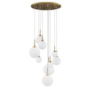 813092 Люстра GLOBO 9х40W E14 gold/white