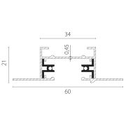 501015 Трек 2-контакт 1-фазный встраиваемый BARRA,1м, БЕЛЫЙ МАТОВЫЙ (питание и заглушка в комплекте)