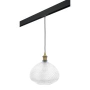 PRO798031 Светильник д/1-фазн трека GENNI 1х40W E27 ЛАТУНЬ/ПРОЗРАЧНЫЙ/ЧЕРНЫЙ (798031+595007)